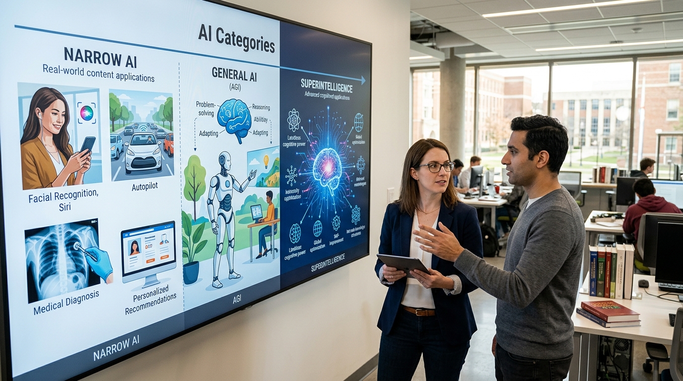 Les différents types d'intelligence artificielle : IA faible, forte et superintelligence